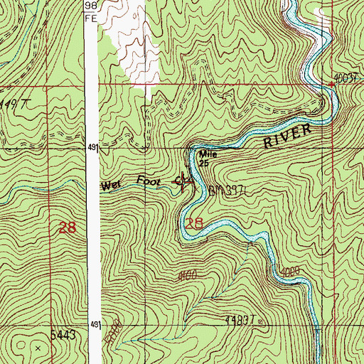 Topographic Map of Wet Foot Creek, ID