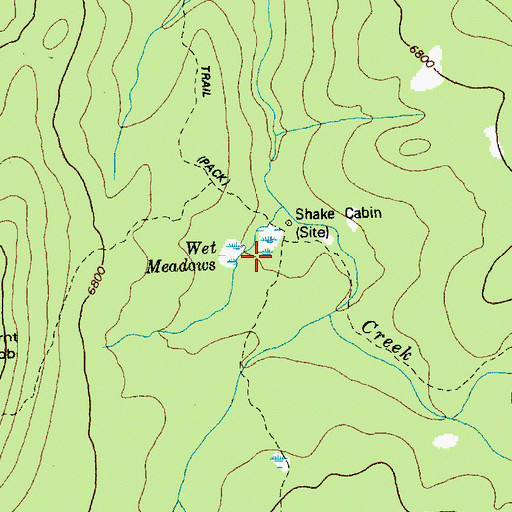Topographic Map of Wet Meadows, ID