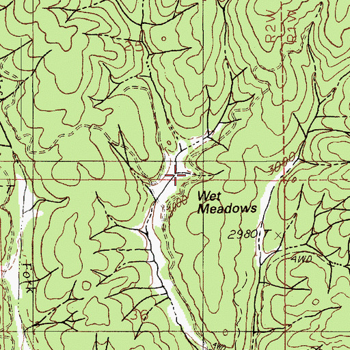 Topographic Map of Wet Meadows, ID