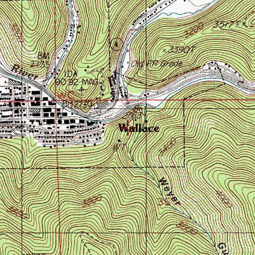 Topographic Map of Weyer Gulch, ID