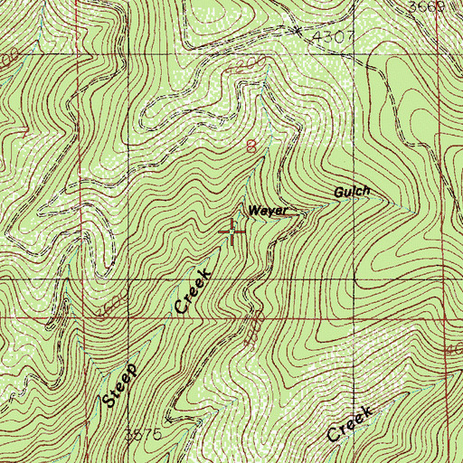 Topographic Map of Weyer Gulch, ID