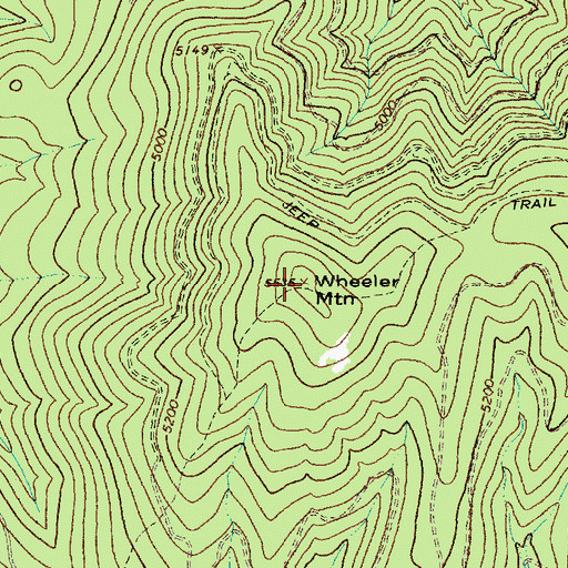 Topographic Map of Wheeler Mountain, ID