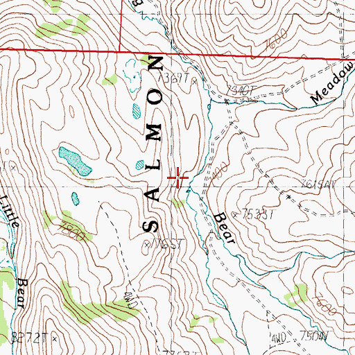 Topographic Map of Wheetip Creek, ID