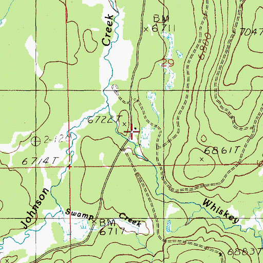 Topographic Map of Whiskey Cabin, ID
