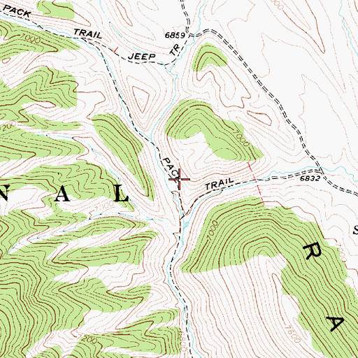 Topographic Map of Whiskey Creek, ID