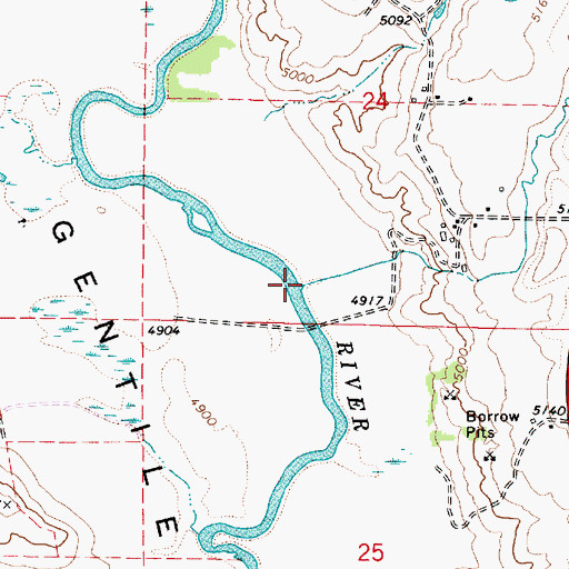Topographic Map of Whiskey Creek, ID