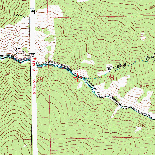 Topographic Map of Whiskey Creek, ID