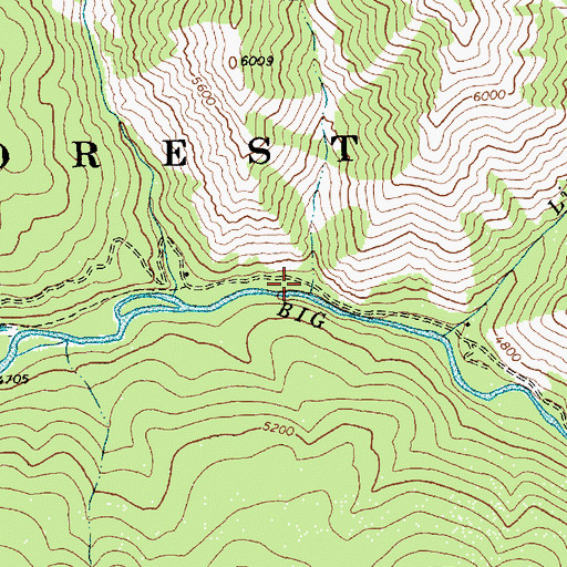 Topographic Map of Whiskey Creek, ID