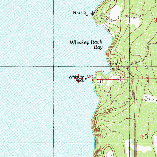 Topographic Map of Whiskey Rock, ID