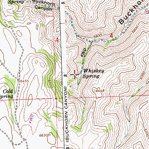 Topographic Map of Whiskey Spring, ID
