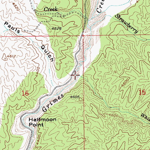 Topographic Map of Whiskey Creek, ID