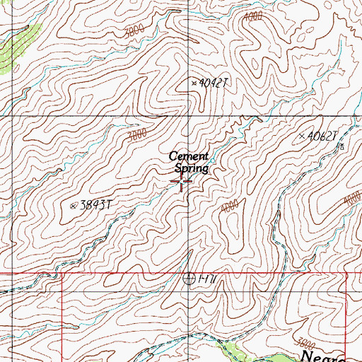 Topographic Map of Cement Spring, AZ