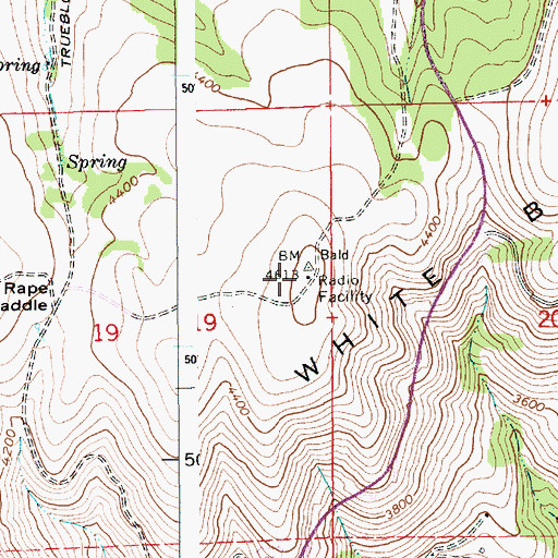 Topographic Map of White Bird Hill, ID