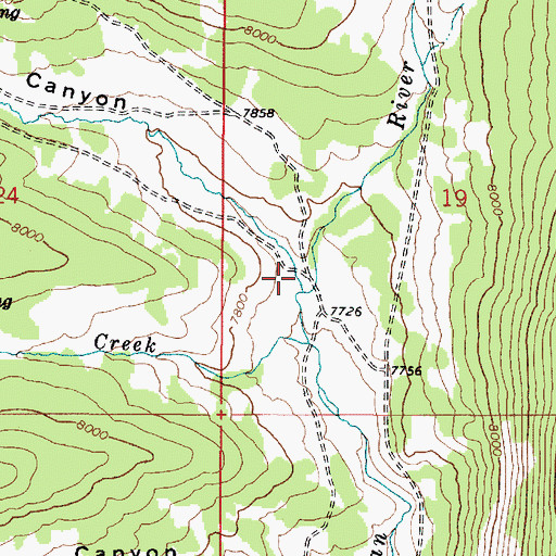 Topographic Map of White Canyon, ID