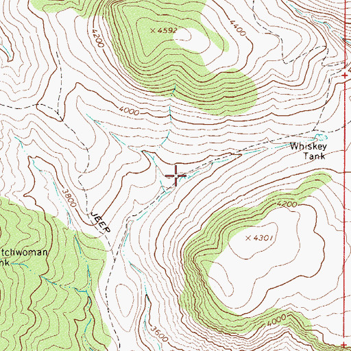 Topographic Map of Center Ridge Tank, AZ