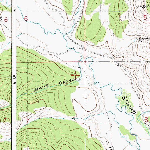Topographic Map of White Canyon, ID