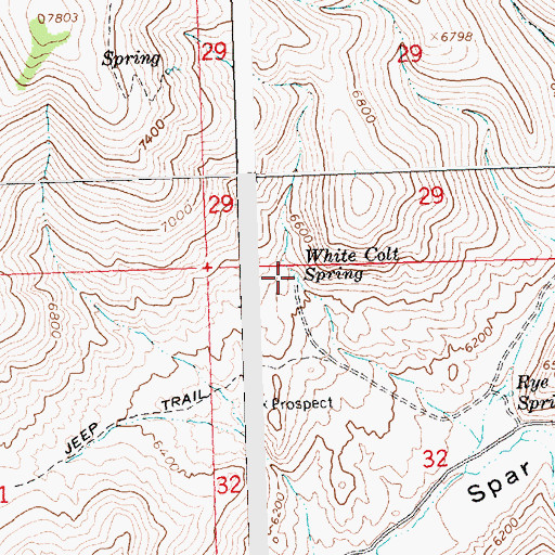 Topographic Map of White Colt Spring, ID