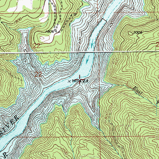 Topographic Map of White Creek, ID