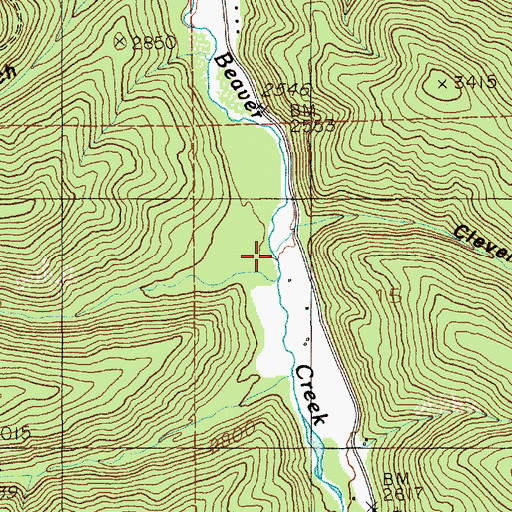 Topographic Map of White Creek, ID
