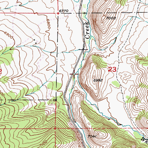 Topographic Map of White Dugway Creek, ID