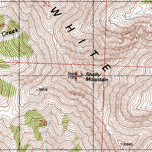 Topographic Map of White Knob Mountains, ID
