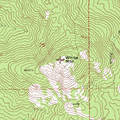 Topographic Map of White Mountain, ID