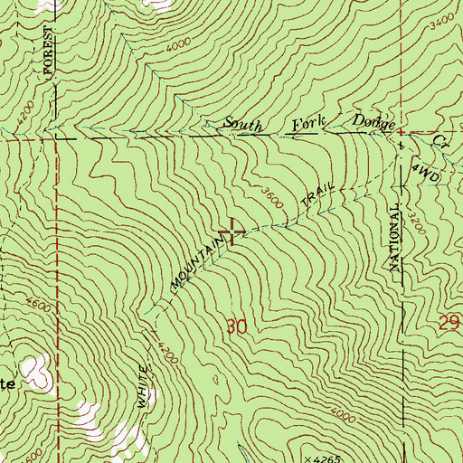 Topographic Map of White Mountain Trail, ID
