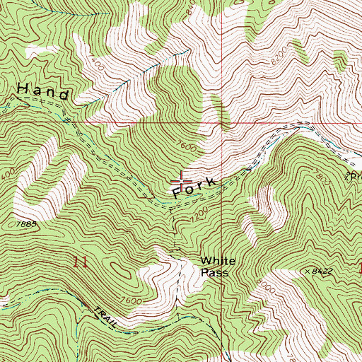 Topographic Map of White Pass, ID