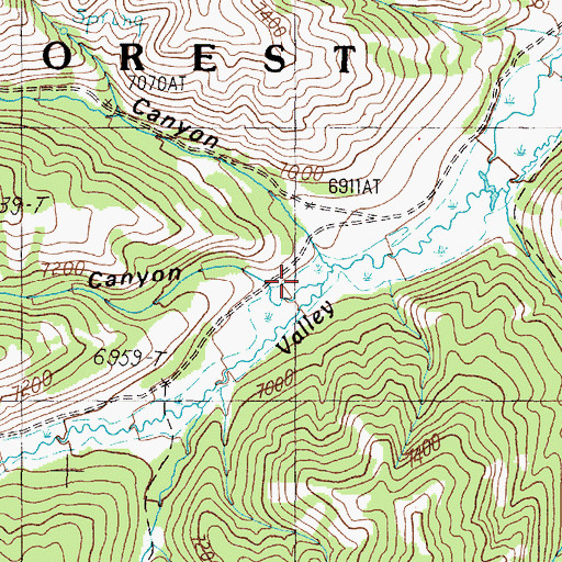 Topographic Map of White Pine Canyon, ID