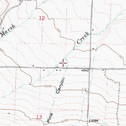 Topographic Map of White Pine Canyon, ID