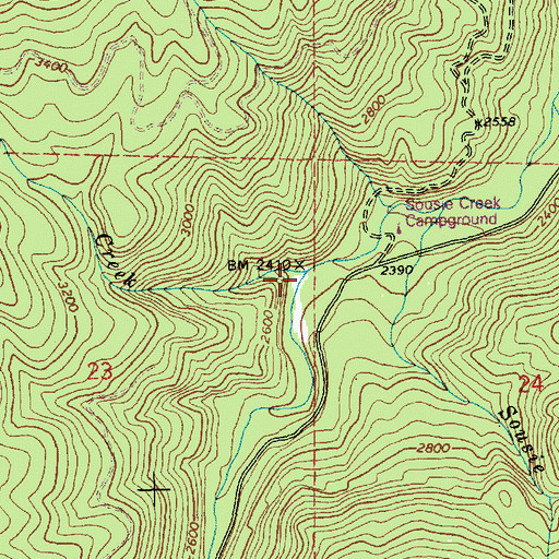Topographic Map of White Pine Creek, ID