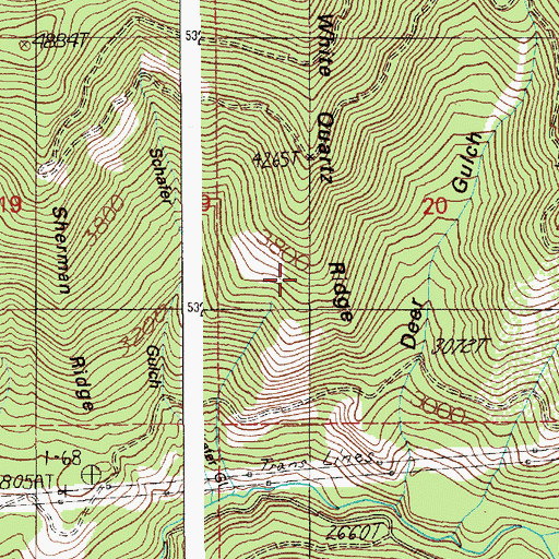 Topographic Map of White Quartz Ridge, ID