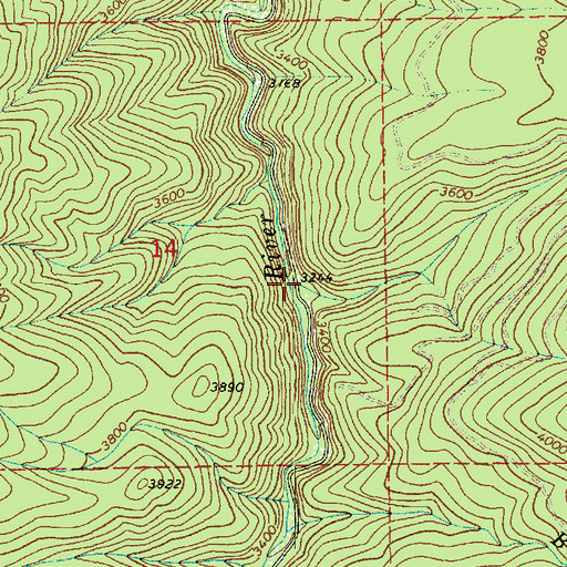 Topographic Map of White Rock Creek, ID