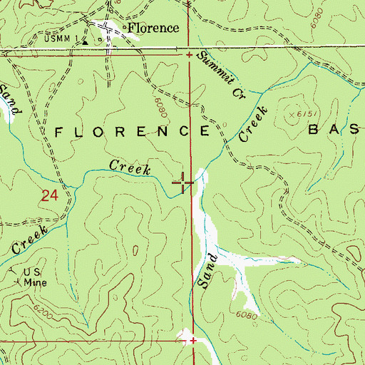 Topographic Map of White Sand Creek, ID