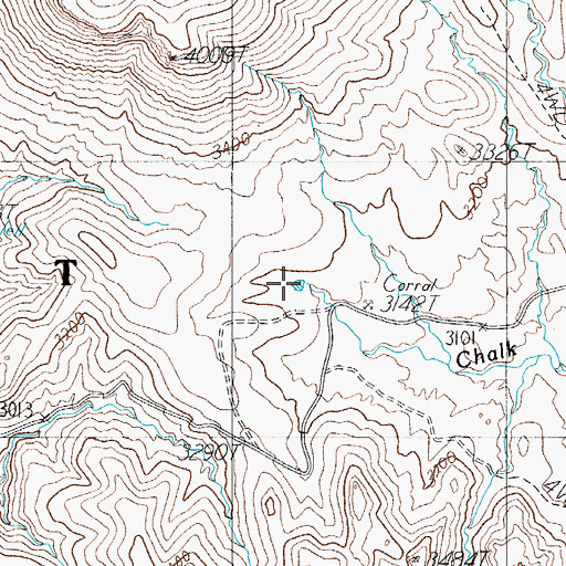 Topographic Map of Chalk Tank, AZ