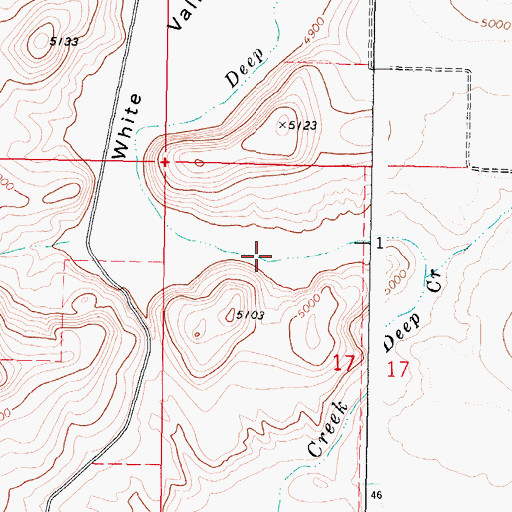 Topographic Map of White Valley, ID