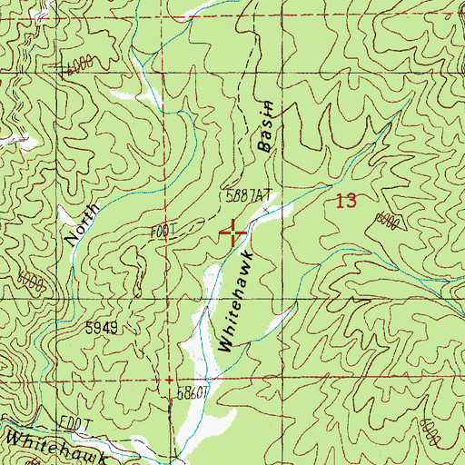 Topographic Map of Whitehawk Basin, ID
