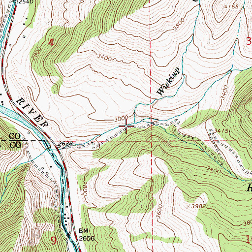Topographic Map of Wickiup Creek, ID