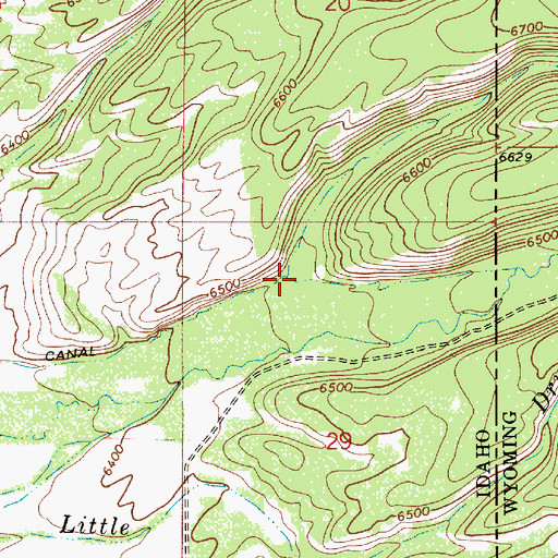 Topographic Map of Wiggleton Hollow, ID