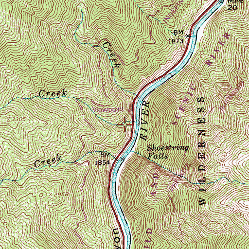 Topographic Map of Wild Horse Creek, ID