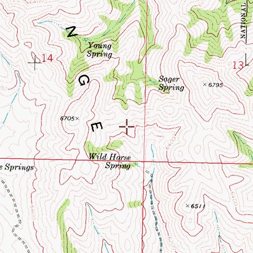 Topographic Map of Wild Horse Spring, ID
