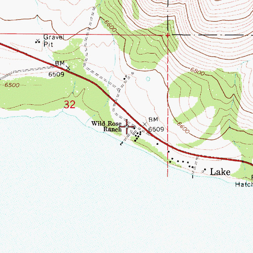 Topographic Map of Wild Rose Ranch, ID