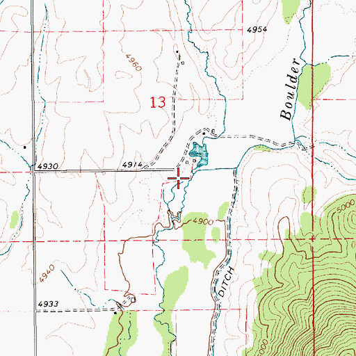 Topographic Map of Wilhelm Creek, ID