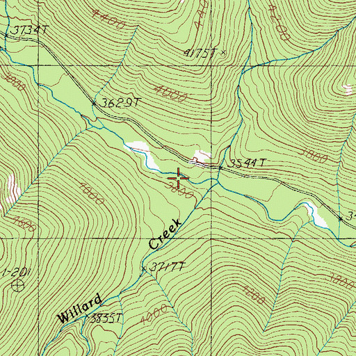 Topographic Map of Willard Creek, ID