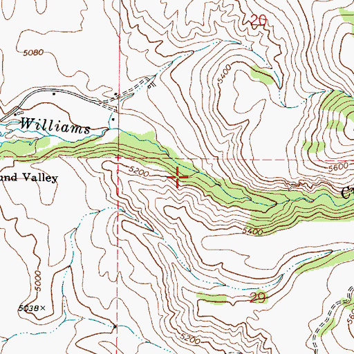 Topographic Map of Williams Canyon, ID