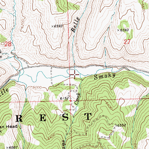 Topographic Map of Williams Creek, ID
