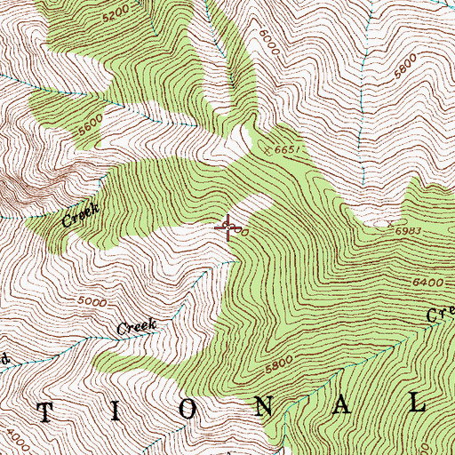Topographic Map of Williams Creek, ID