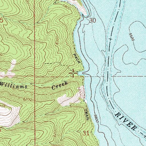 Topographic Map of Williams Creek, ID