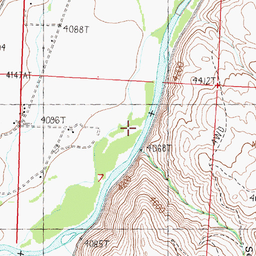 Topographic Map of Williams Creek, ID