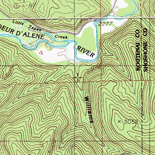 Topographic Map of Williams Draw, ID